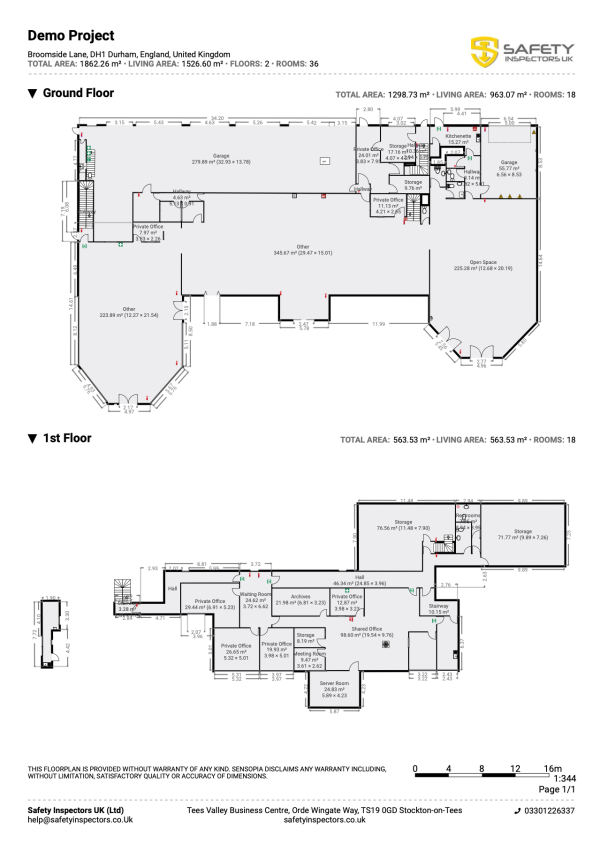 Example Fire Safety & Layout Plan by Safety Inspectors UK Ltd