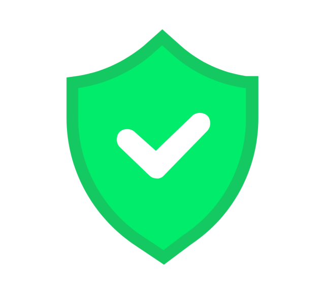 Shield and tick representing documented fire safety assurance